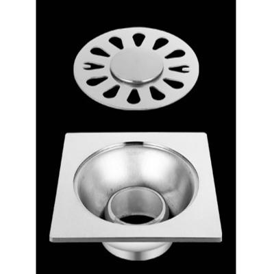 China Modern 304 stainless steel smell proof floor drain, bathroom shower drain, square thickened sink drain for sale