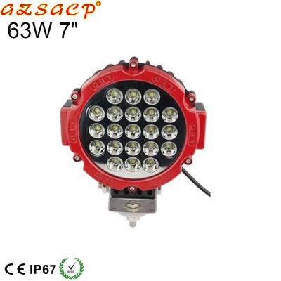 China High Quality PC Round 7inch 63w Car Work Light Led 12v For Offroad 4x4 Truck for sale