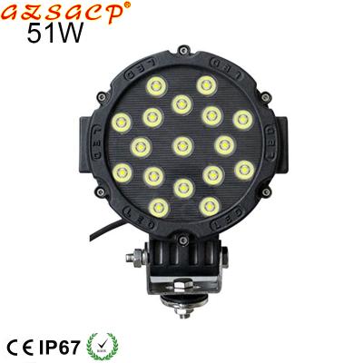 China Red PC Black Spot Flood 6.3inch 12v 51W Automotive Led Work Lights For Off-Road Vehicles for sale