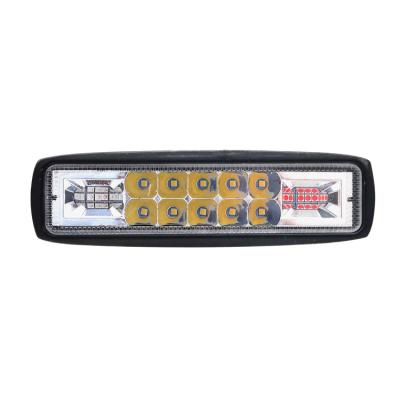 China PMMA Dual Color Flash Red Blue 6inch 18w Led Fog Work Light Offroad Lamp Led Offroad Light Bar For Car for sale