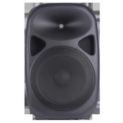 China Karaoke/stage/dj/home theater 15 inch plastic speaker box with Mp3 Player/USB/SD/Remote control/FM radio BT for sale