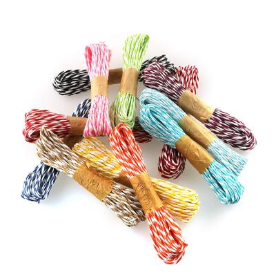 China 12pcs/bag High Quality Convenient 2 Colored Recycled Raffia Ribbon Paper Twine Rope Twisted Paper Twine For Gift Wrapping for sale