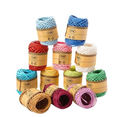 China Christmas 10m Flower Dresser Gift Christmas Rope Paper Ribbon Roll Raffia Twine Wrapping Twine Twisted For DIY Crafts for sale