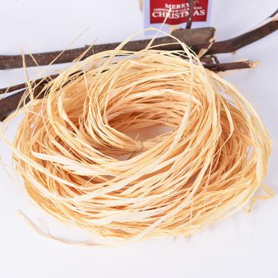 China 50g/bag Convenient Natural Raffia DIY Opener Wedding Invitation Gift Rope Wedding Birthday Decoration Gift Box Packing Filler for sale