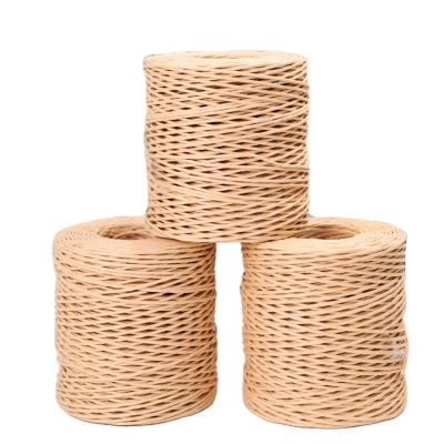 China Convenient 200m Custom Twisted Yarn Paper Rope Twine Twine Wrapped Craft Packing Rope For Flower Bouquets for sale