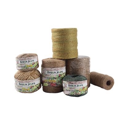 China Wholesale 30m Natural Color Twisted Jute Twine Rope Packing Rope Convenient For Gift Wrapping for sale