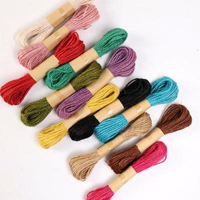 China Convenient 12pcs 1mm Natural Colorful Jute Rope Twine Ribbon Sewing DIY Vintage Wedding Jute Twine Thread Opens Party Home Decoration for sale