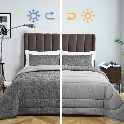 China Gray Queen Comforter Set Anti-Static, Warm&Cooling Reversible All-Season Comforter Down Alternate Bed Set for sale