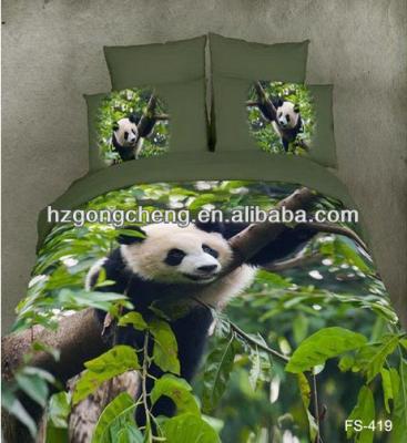 China 100% Twill Cotton 3D Print Bedspread Set Panda Reactive Design for sale