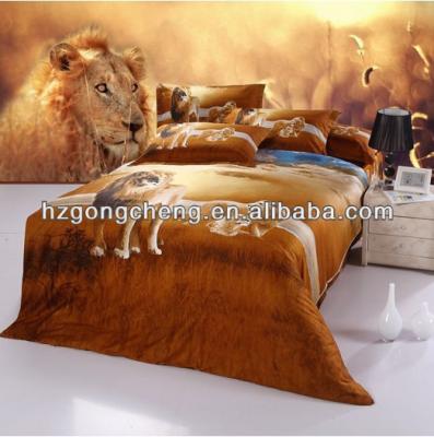 China 100% Active Twill Cotton 3D Dye Bedspread Set Lion Design for sale