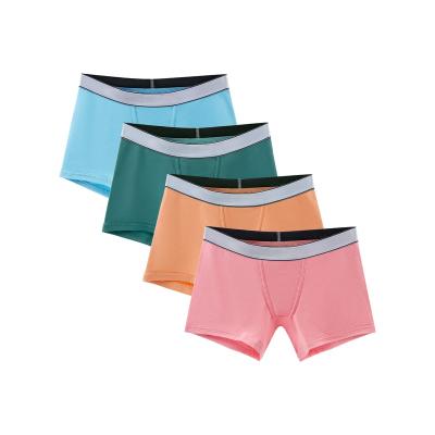 China Custom logo women's breathable panties soft cotton plus size mid waist boyshort underwear solid panties for sale