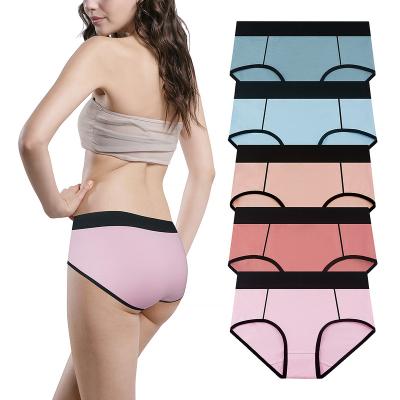 China Women Breathable Soft Waist Underwear Cotton Breathable Solid Color High Briefs Panties For Women for sale