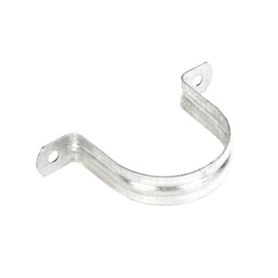 China Steel Tube 1/2inch Strap Pipe Saddle Clamp Two Hole Tube Fasteners DN15 Pre-Galvanized Half Hole for cpvc or pex waterlines for sale