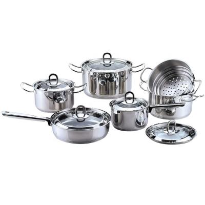 China Sustainable high quality SS wire handle clay stainless steel kitchen cookware set cookware set for sale