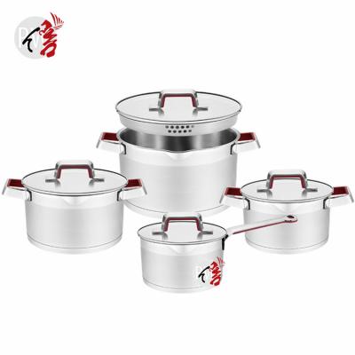 China Realwin pot set sustainable cookware set kitchen cooking pot set stainless steel for sale