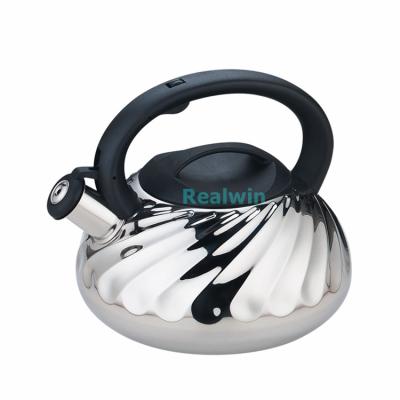 China Realwin Sustainable Welding 3L Stainless Steel Whistling Kettle With Single Underflow Kettle Stainless Steel for sale