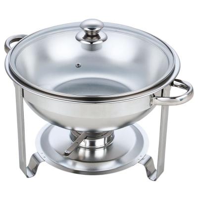 China High Quality Sourcing Glass Food Warmer 4L Chafing Dish Factory Price s/s 201 for sale