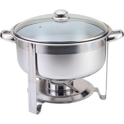 China High quality s/s 201 round 7.5L lid chafing dish glass soup station on sale for sale