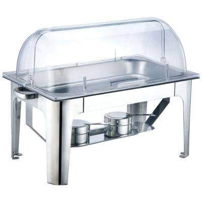 China Viable Cheap Price Modern 9L Chafing Dish Buffet Set With Window Cylinder Desktop Plastic Food Warmers for sale