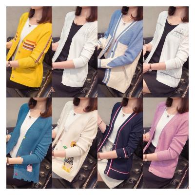 China 2023 autumn/winter anti-shrink coat border thin sweater of Europe and America women's news of solid color wear loose knitted shirt women for sale