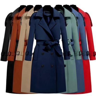 China New Breathable Double Sided Doll Neck Wool Coat Women's Mid Length High-end Local Style For 2023 Autumn/Winter Lace Up Woolen Coat for sale