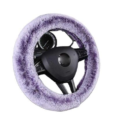 China Rabbit high imitation plush autumn and winter Rex car wheel cover universal luxury warm steering wheel cover for sale