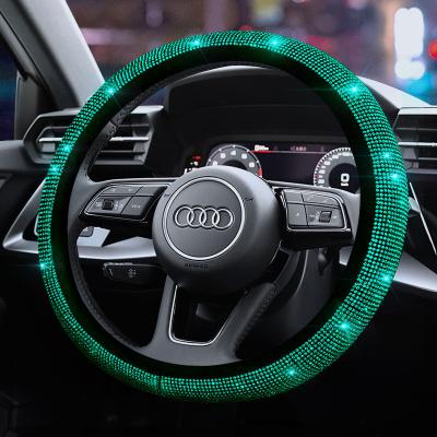 China Diamond Bling Bling Rhinestones Crystal Car Steering Wheel Cover for Women for sale