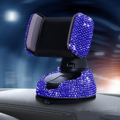 China Universal 360 Rotation Bling Car Dashboard Air Vent Phone Mount Dashboard Cell Phone Holder Diamond Suction Cup Phone Holder for sale