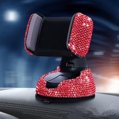 China Universal 360 Rotation Bling Car Dashboard Air Vent Phone Mount Dashboard Cell Phone Holder Diamond Suction Cup Phone Holder for sale