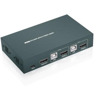 China EDID Function HDM I Changer for 2 Computers Sharing One HD Monitor Mouse Printer and 3 USB Devices Keyboard, 4K 30Hz 2 PORT HDM I KVM SWITCH for sale