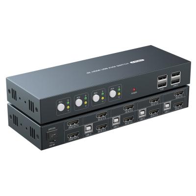 Κίνα One Keyboard 4 Dual Port Monitor KVM Switch HDM I Support 4K30Hz Keyboard Hot Keys To Control KVM Switch προς πώληση