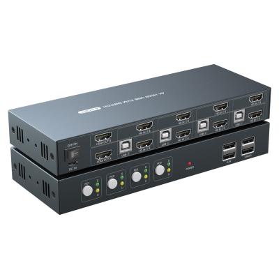 Κίνα One Keyboard 4 Dual Port Monitor KVM Switch HDM I Support 4K30Hz Keyboard Hot Keys To Control KVM Switch προς πώληση