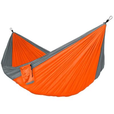 China Straight Tying Type 210T Outdoor Nylon Camping Hammock With Tree Straps With High Quality for sale