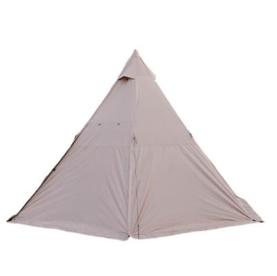 China Outdoor Double Layer Indian Pyramid Tent Portable Waterproof Waterproof 8 Person Straight Tying Type Peaked Tent for sale