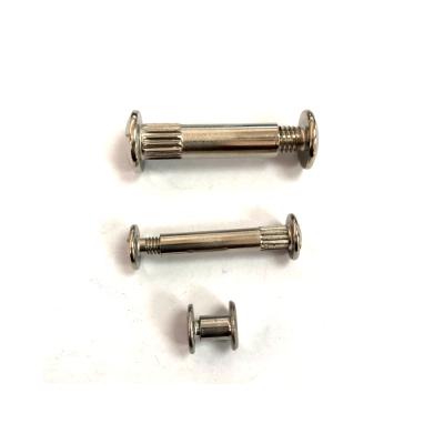 China Flat Countersunk Rivet Head Male Bolt Thread Barrel Thread Bolt Internal Chicago Screw and Female Screw For Leather for sale