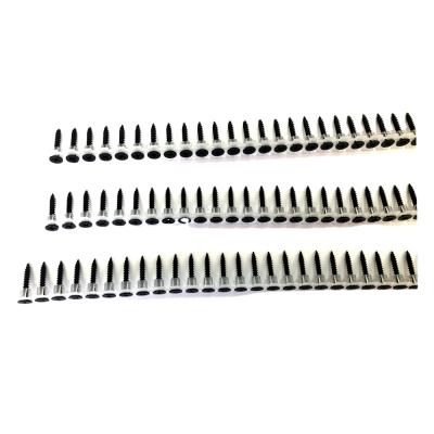 China Plastic Cheap Flat Tape Thread 3.5*25mm Black Fine Autofeed Assembled Drywall Screw for sale