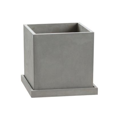 China Simply Modern Indoor Square Decorative Cement Flower Pot For Green Plant Garden Decoration for sale