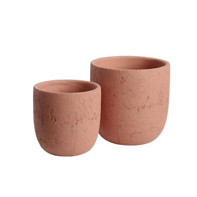 China Modern Vintage Design Round Shape Handmade Ceramic Flower Pot For Garden Decor for sale