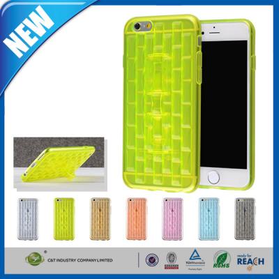 China Transparent Flexible Soft TPU iPhone 6 Protective Cases With Adjustable Stand for sale