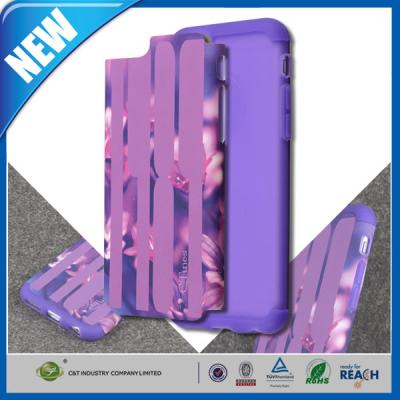 China Custom PC + Silicone 4.7 Inch iPhone 6s Protective Cases Purple / Pink for sale