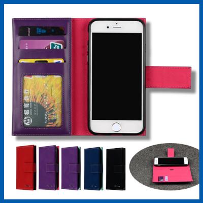 China 5.5 Inch PU leather Flip Wallet iPhone 6 Plus Protective Case With Credit Card Slot Holder for sale