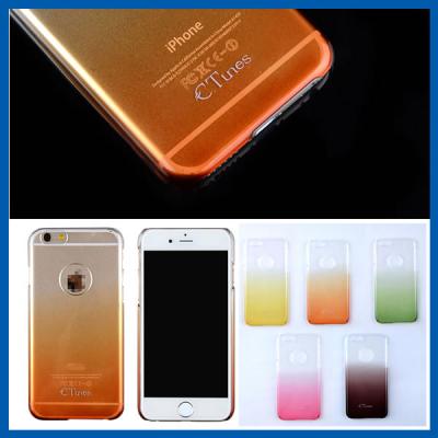 China Clear Hard Cover iPhone 6 Protective Cases Hot Orange Gradual Change for sale