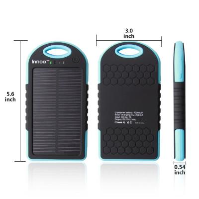 China 5000mah Solar Powered Cell Phone Charger Fast Charging Real Capacity for sale