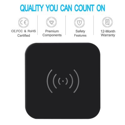 China 7.5w Universal Usb Power Adapter Qi Wireless Charge Pad With Anti Slip Rubber for sale