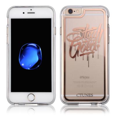 China Gold Printed Clear Transparent IPhone 6 Protective Cases Hard + Soft TPU Bumper for sale