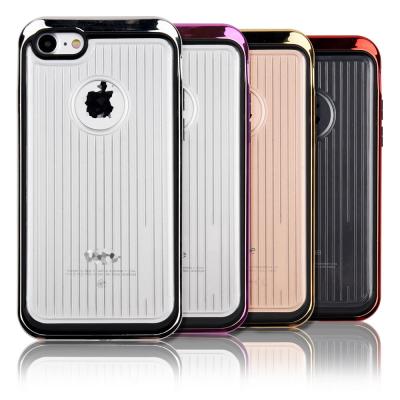 China Anti - Scratch Hard Pc Soft TPU Phone Protective Cover Electroplate Metal Texture for sale