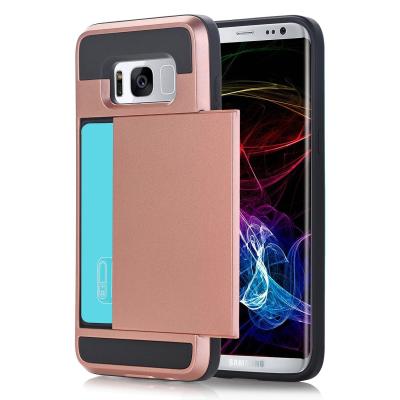 China Wallet Samsung Cell Phone Cases Rubber Anti - Scratches Hard Card Slot Holder for sale