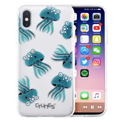 China Clear Hybrid Bumper Case With Custom IMD Pattern / Iphone X PC Hard Back Cover for sale