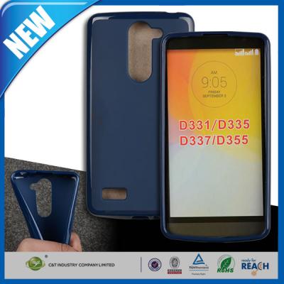 China Blue Transparent Plastic TPU Gel Cell Phone Protective Cases For LG L Bello D331 / D335 for sale