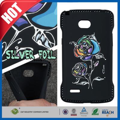 China Los muchachos refrescan las fundas protectoras híbridas del teléfono celular de la flor negra TPU para LG L80 en venta